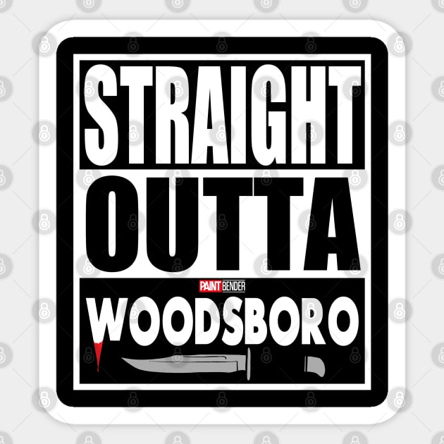 Straight Outta Woodsboro Scream 6 Horror Movie Slasher Movie Ghostface Woodsboro Sticker by ArtIzMuzikForTheEyez